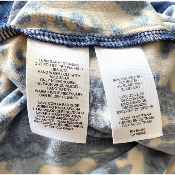 Jones New York Blue and White Beaded Patterned Tunic, Size L - Picture 9 of 9